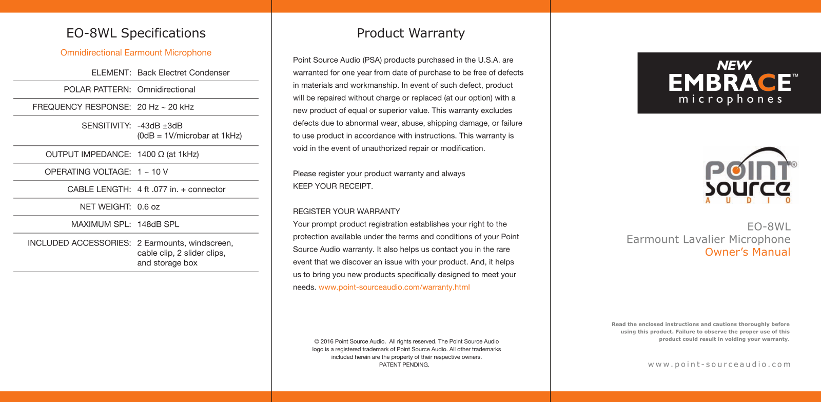 Point Source Audio EO-8WL User Manual - ManualMachine.com