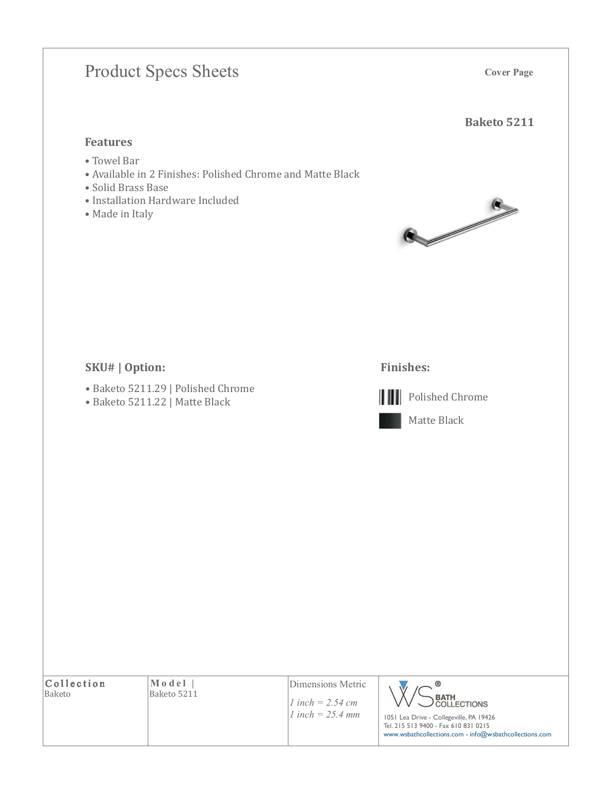 WS Bath Collections WSO1009 Specifications - ManualMachine.com