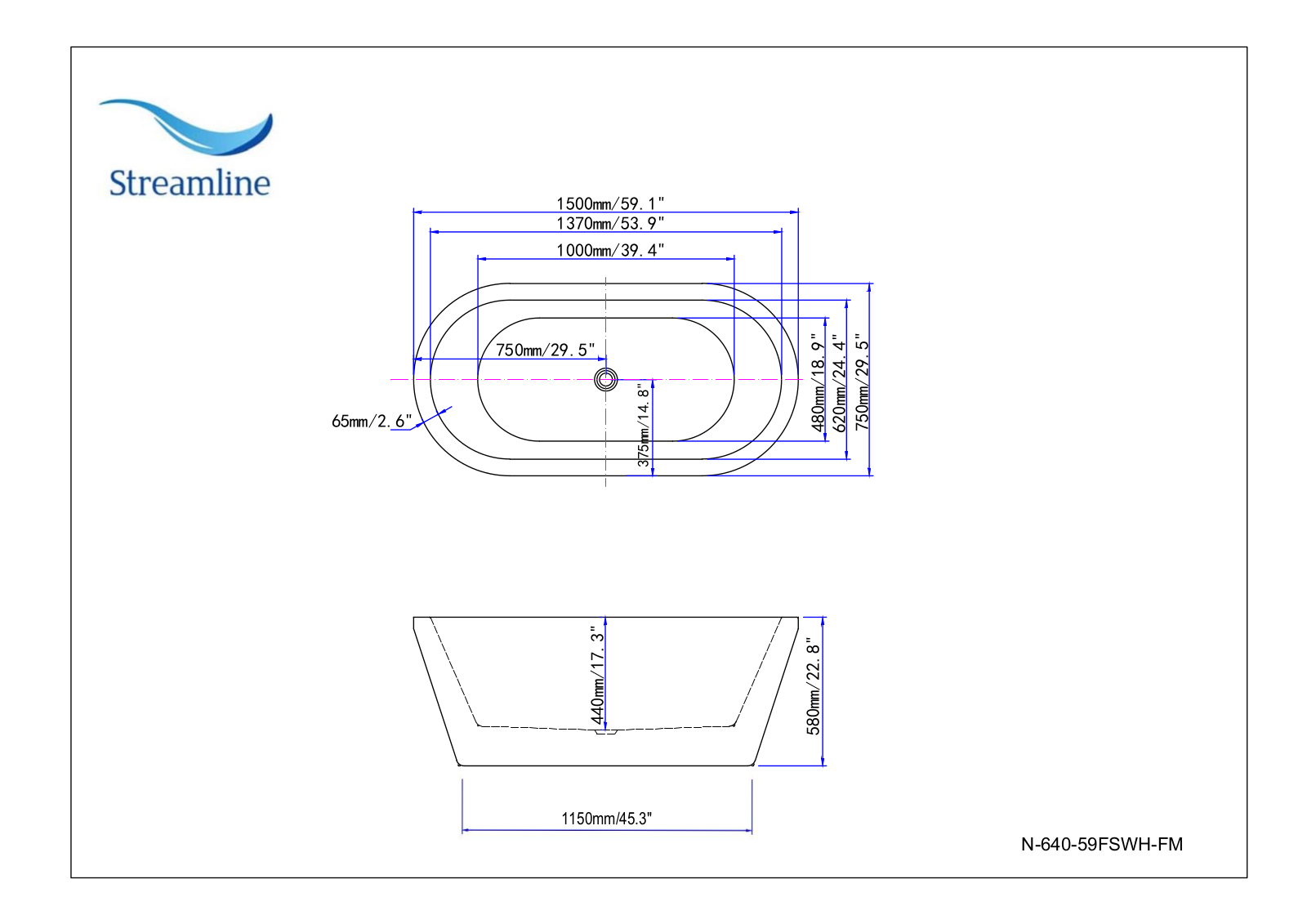 Streamline N64059FSWHFM Specifications