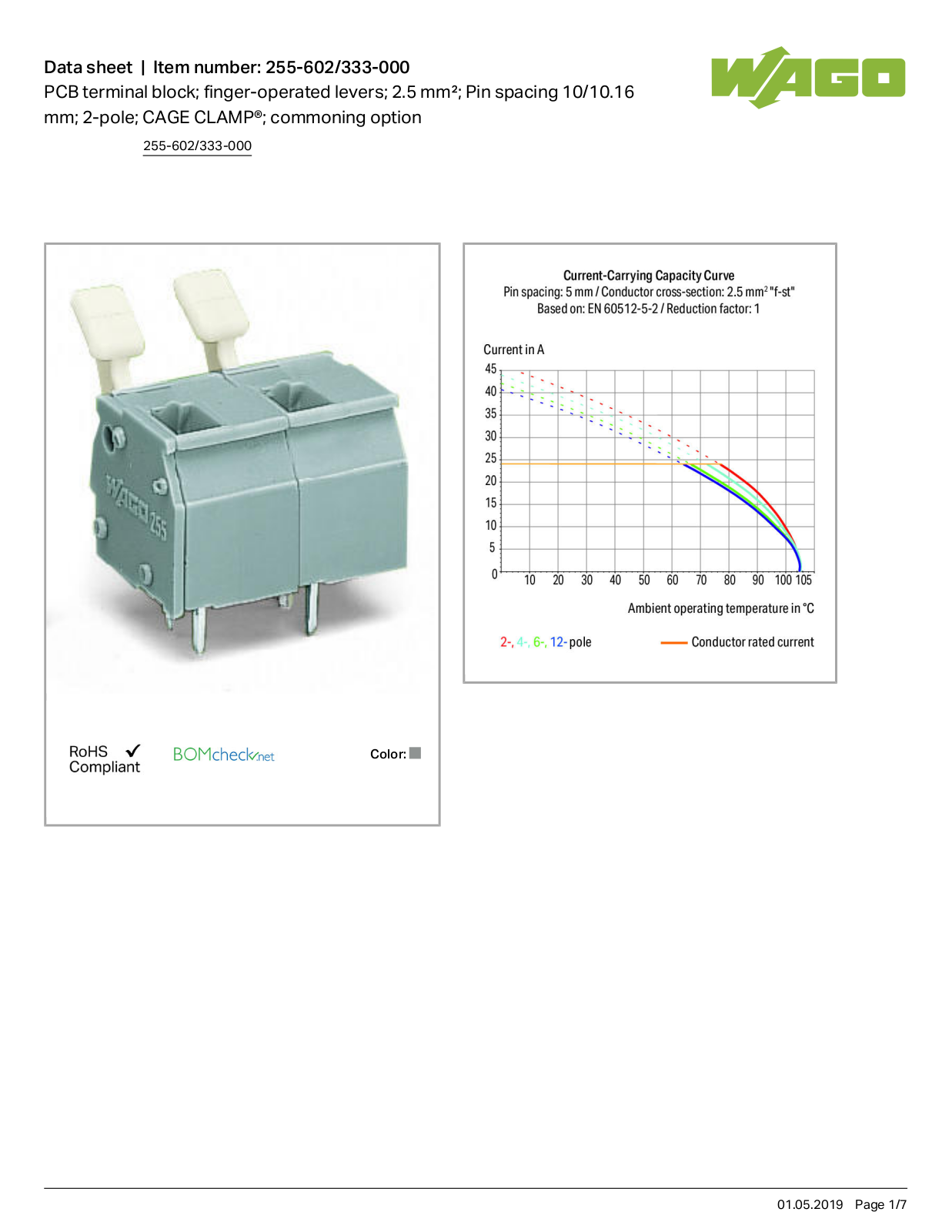 Wago 255-602/333-000 Data Sheet