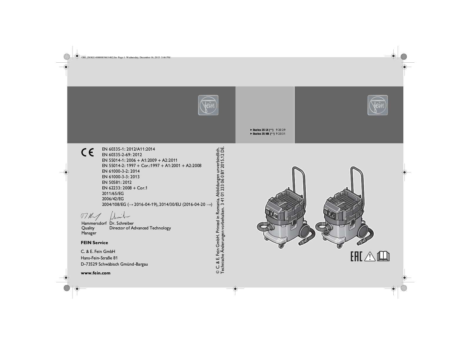 Fein 92029060000 operation manual