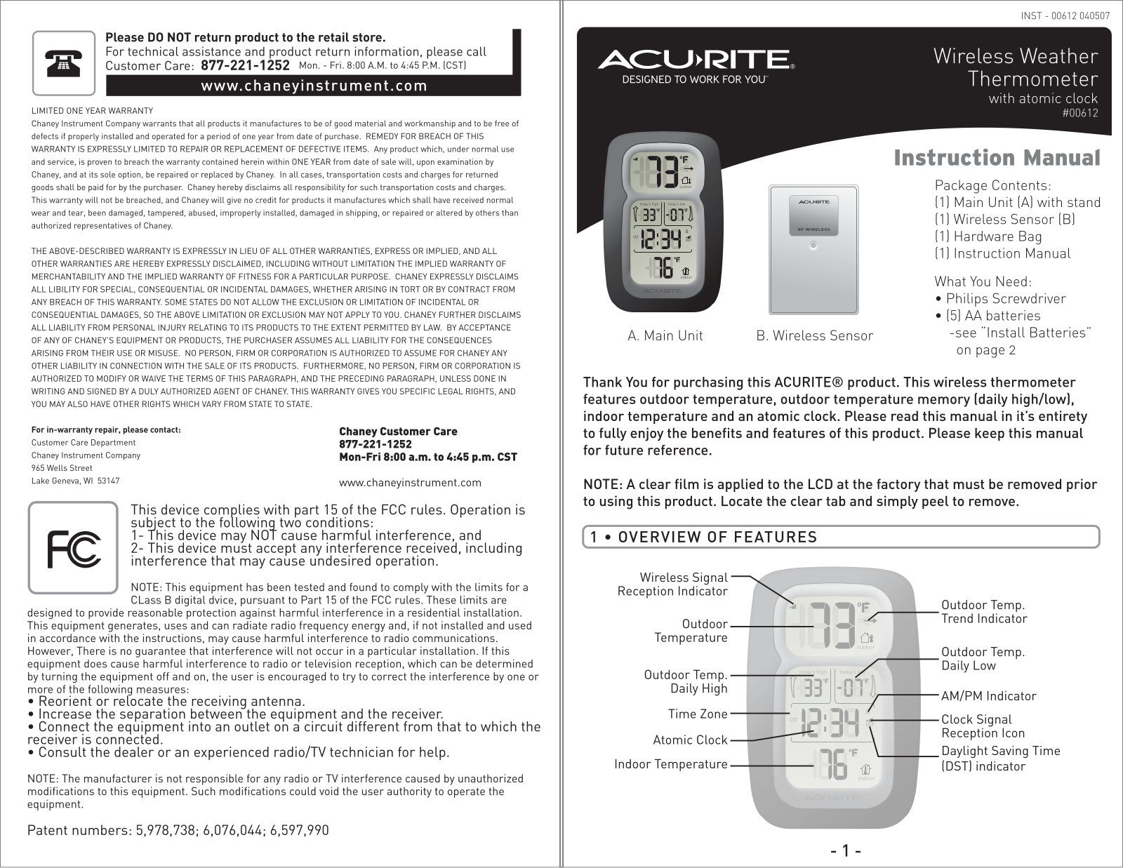 Acu-Rite 612 User Manual