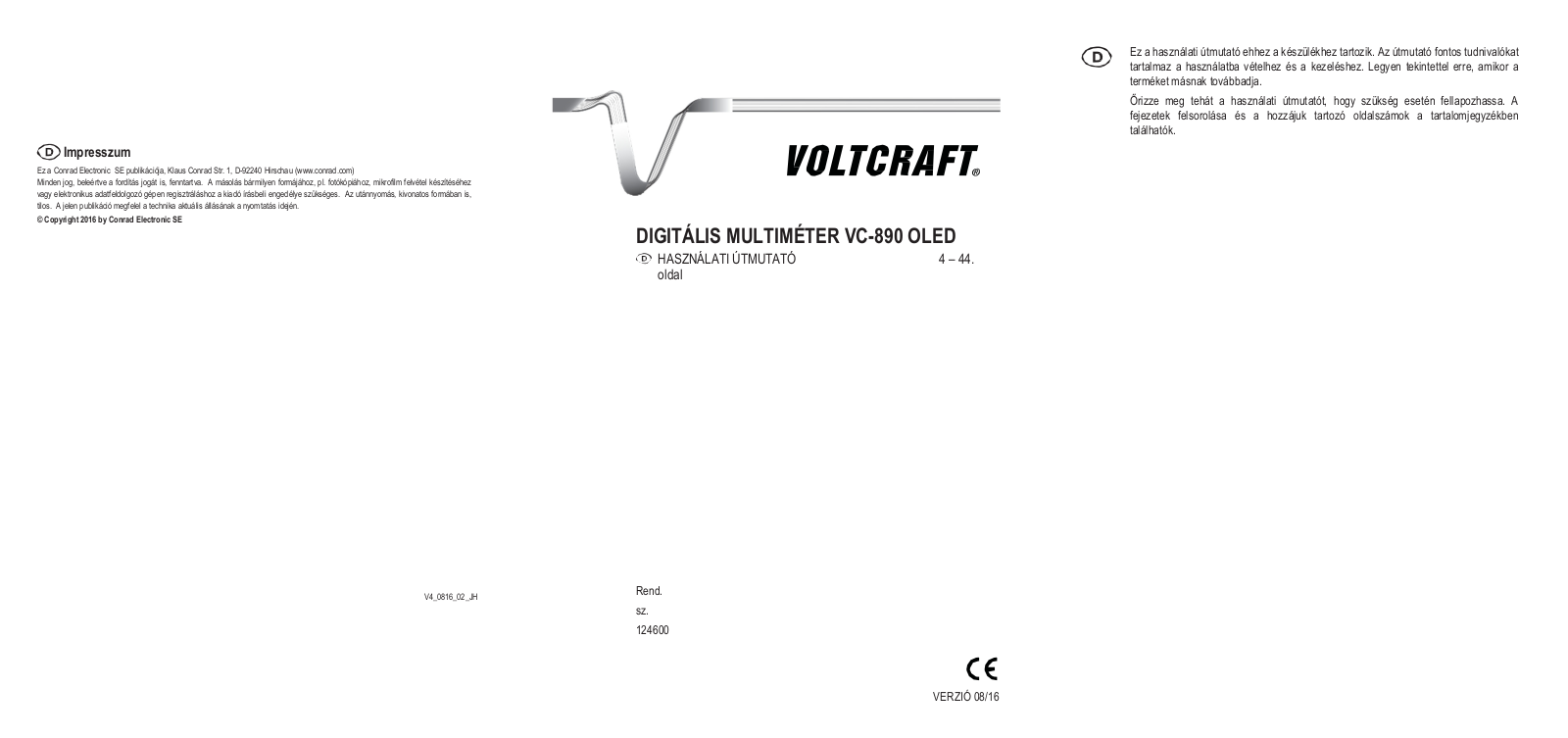 VOLTCRAFT VC-890 User guide