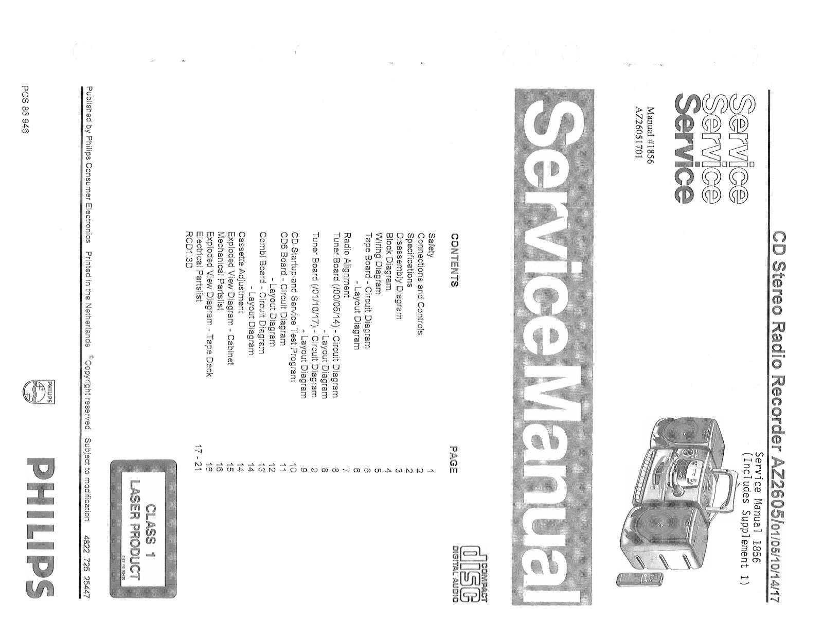 Philips AZ-2605 Service Manual