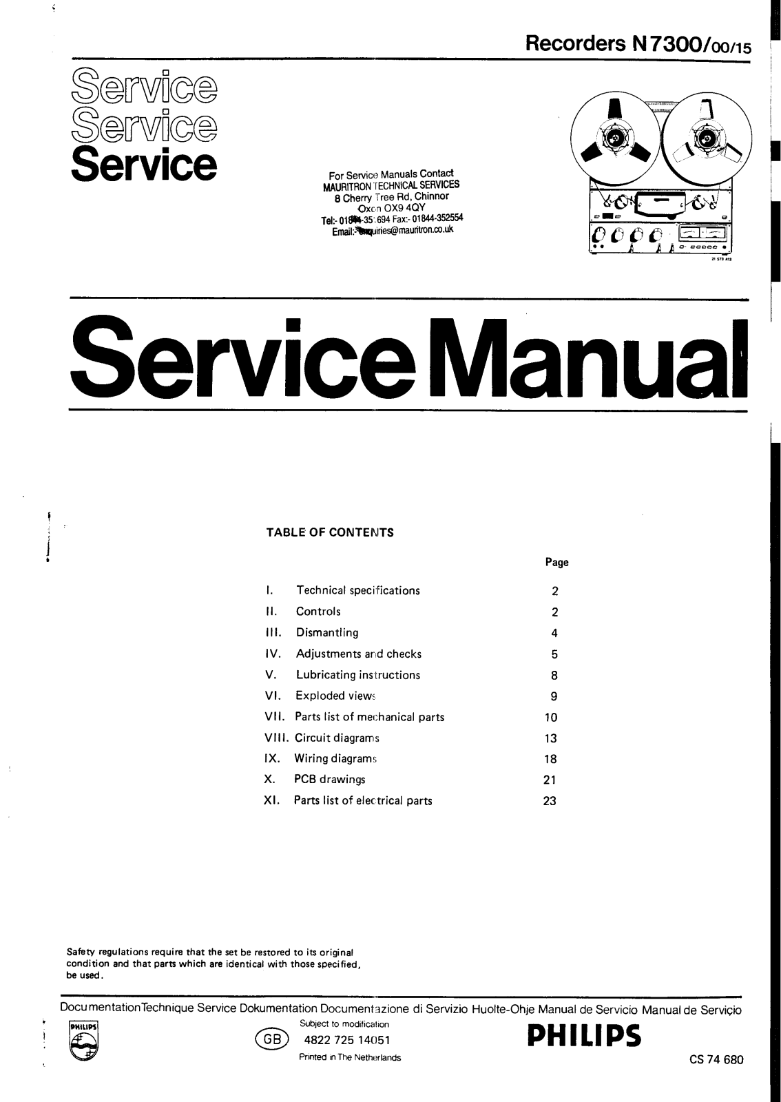 Philips N-7300 Service manual