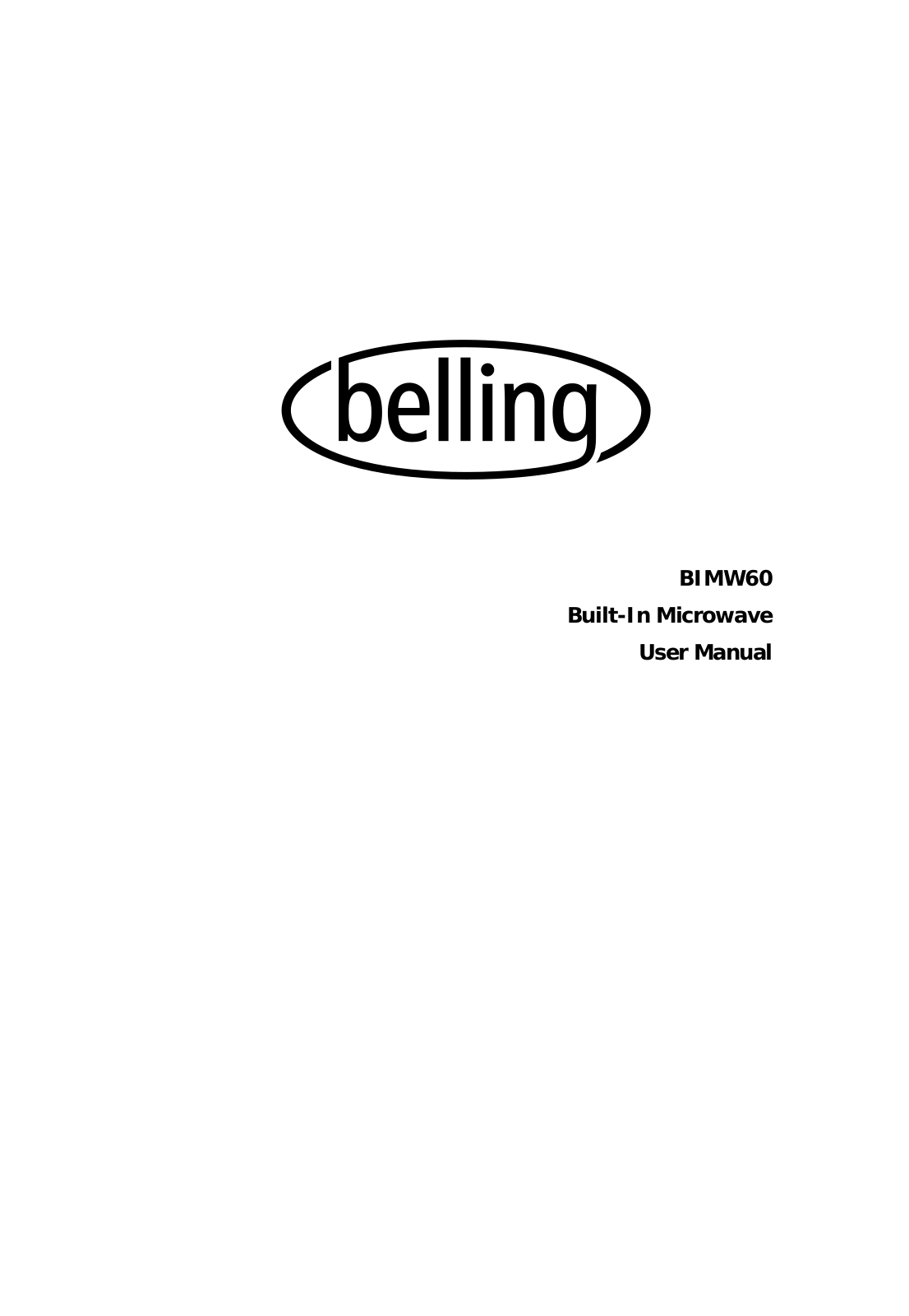 Belling BIMW60 User Manual