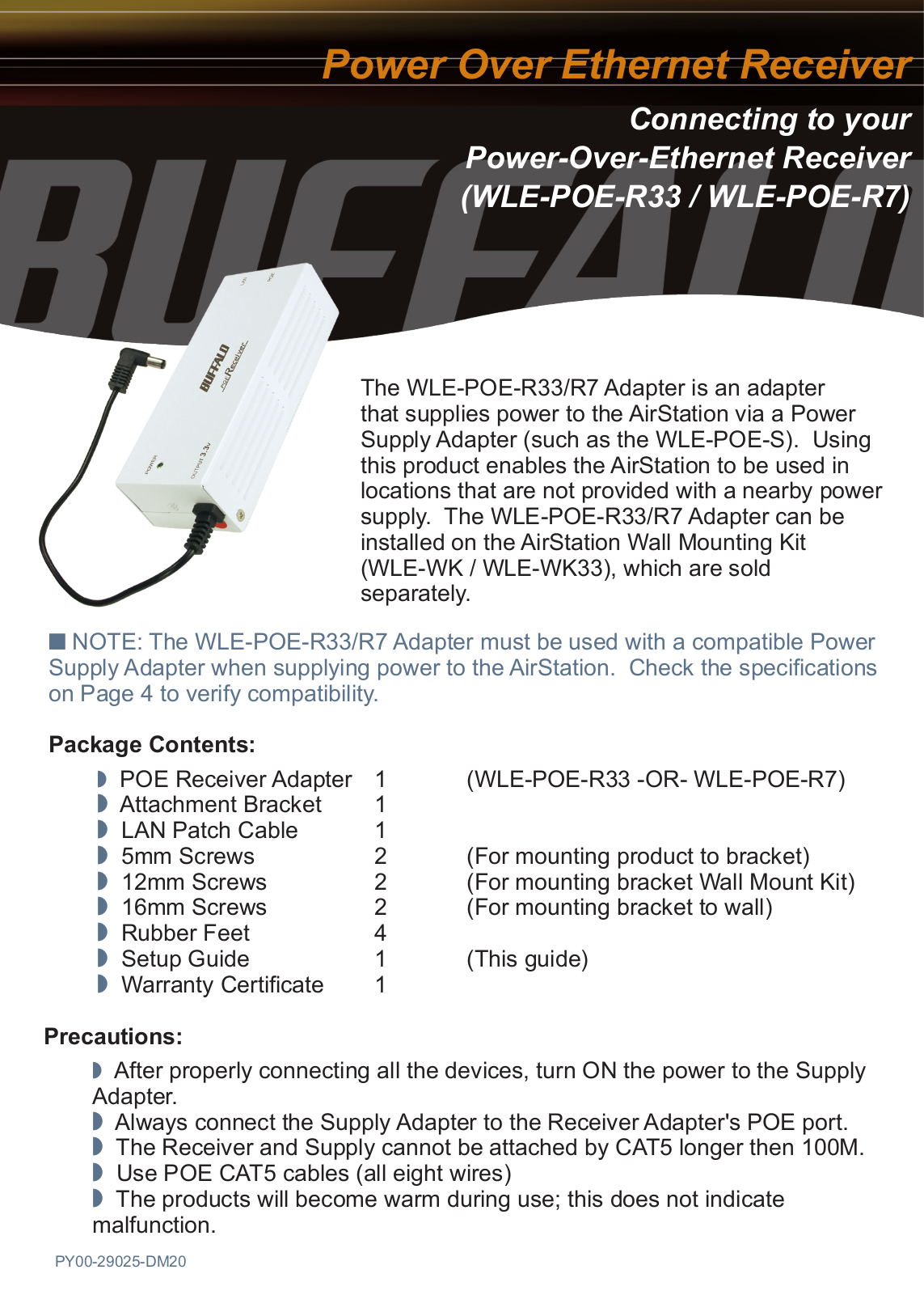 Buffalo Technology WLE-POE-R33, WLE-POE-R7 User Manual