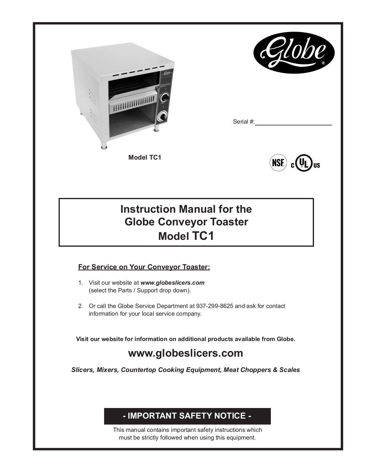 Globe TC1 Operator’s Manual