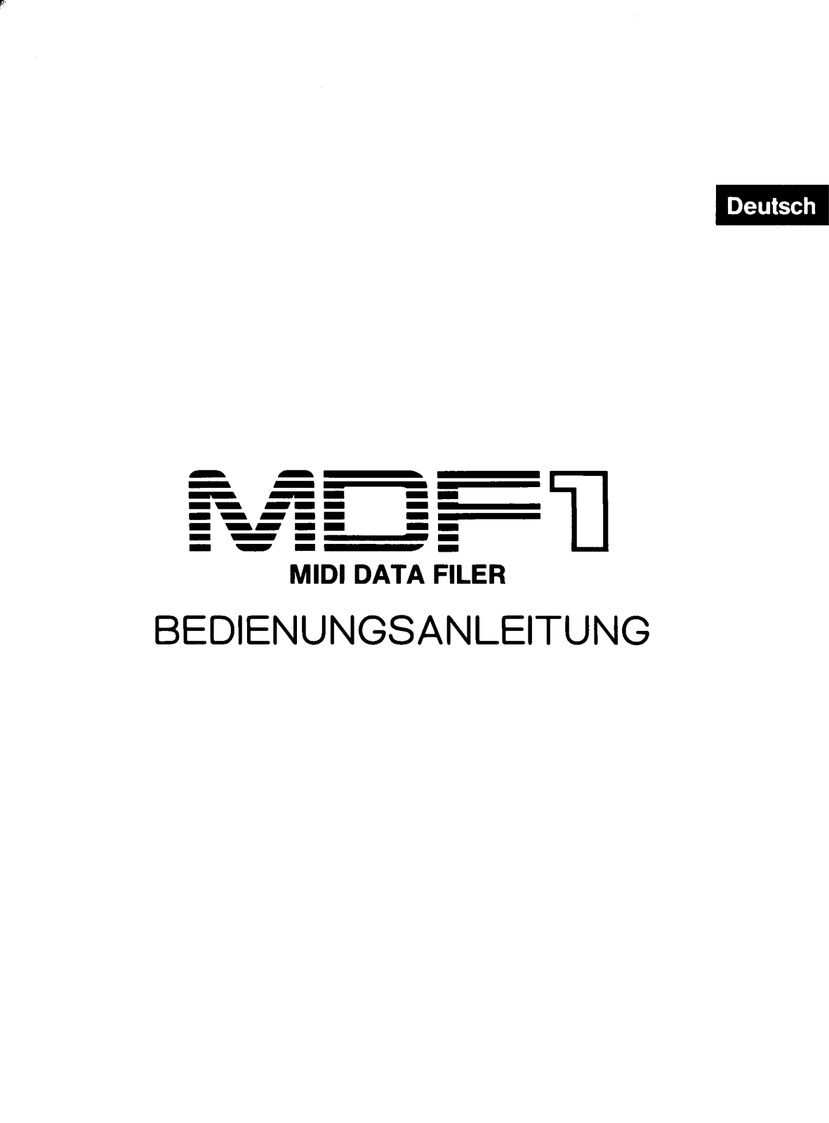 Yamaha MDF1 User Manual