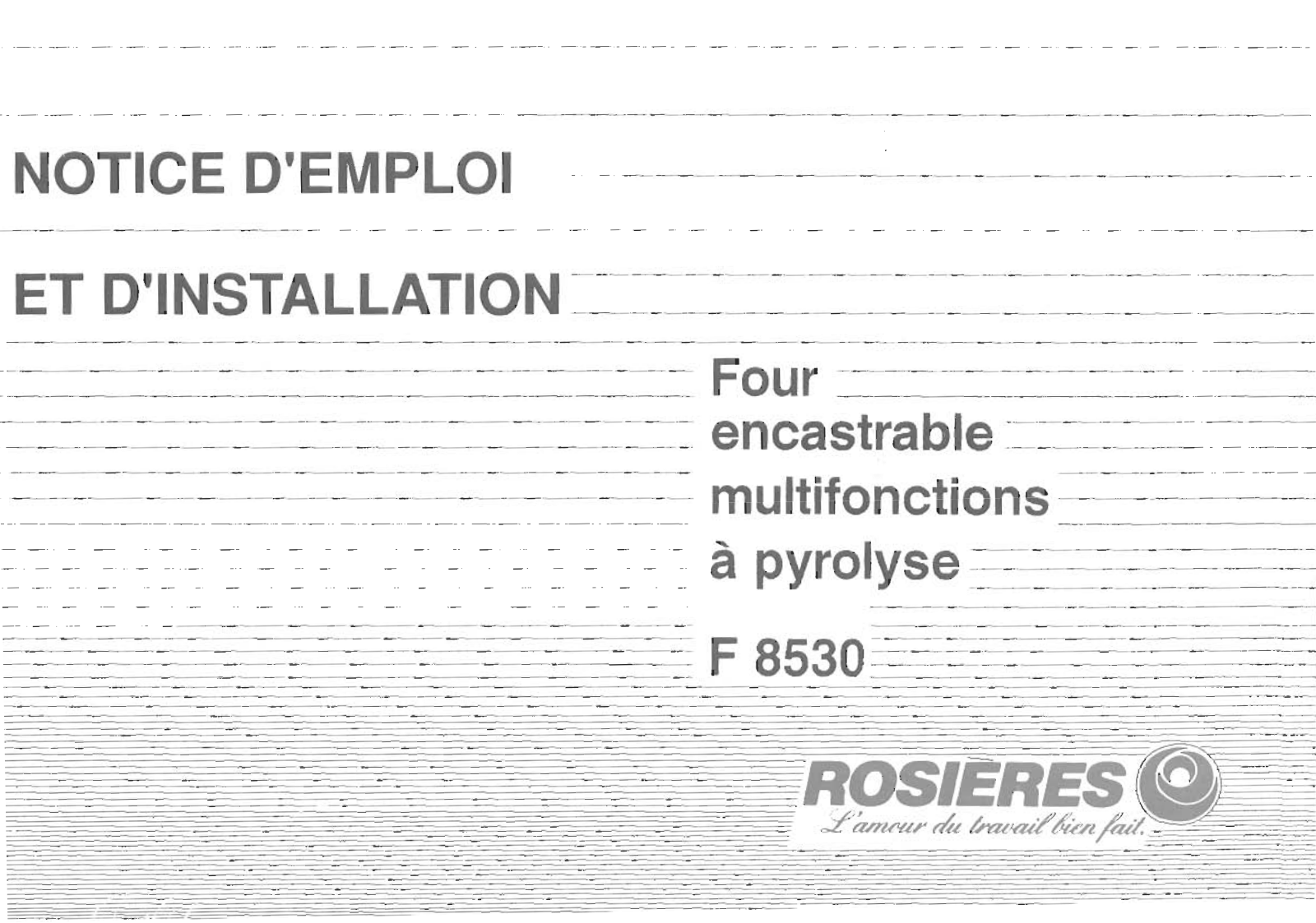 ROSIERES F 8530 User Manual