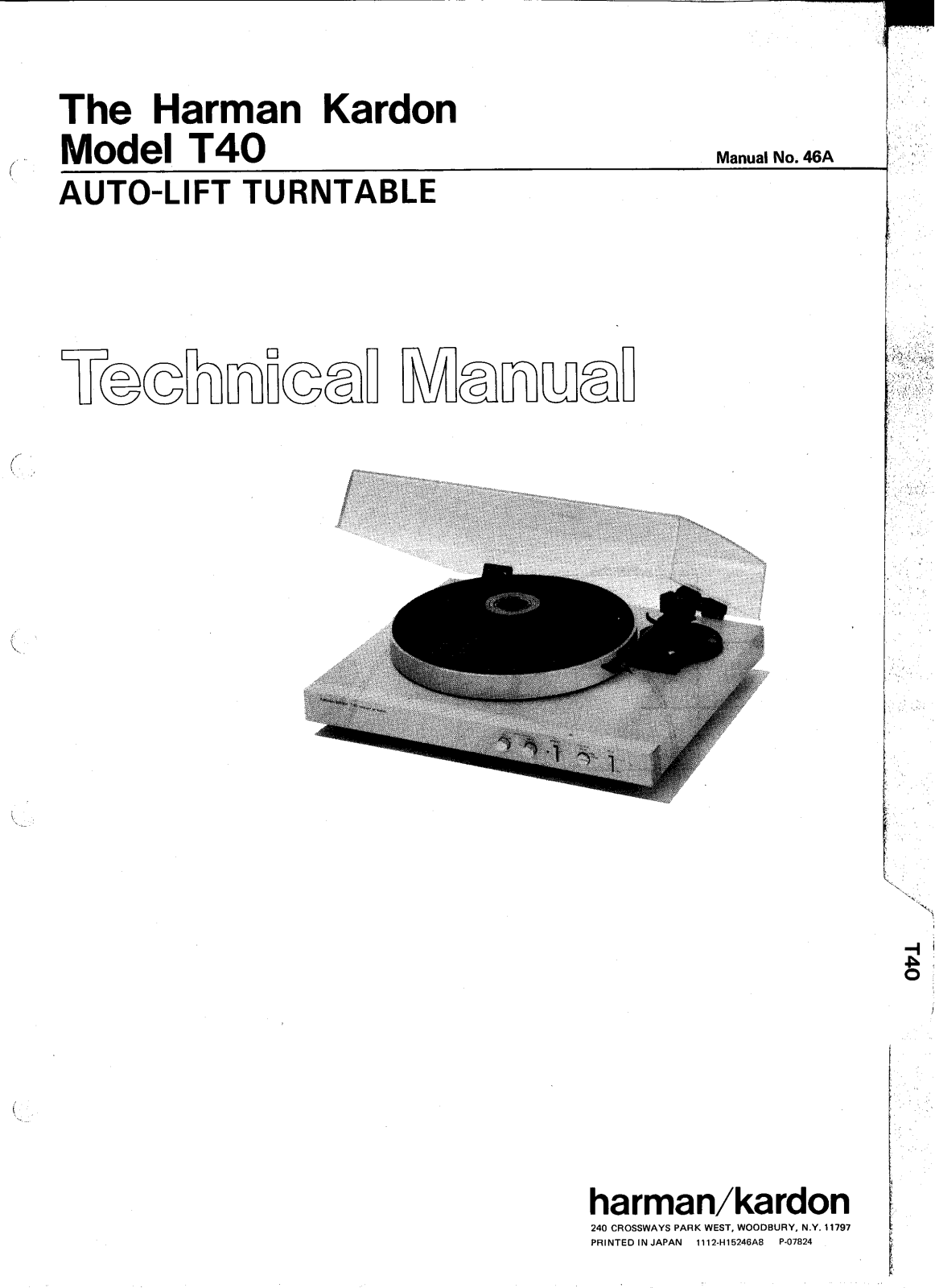 Harman Kardon T-40 Service manual