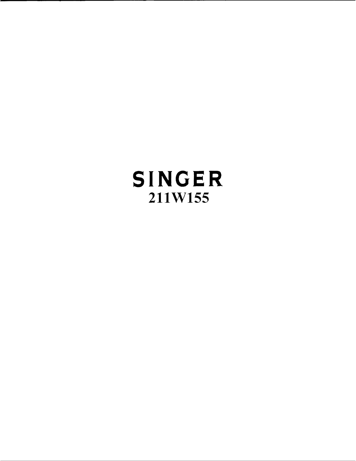 Singer 211W155 User Manual