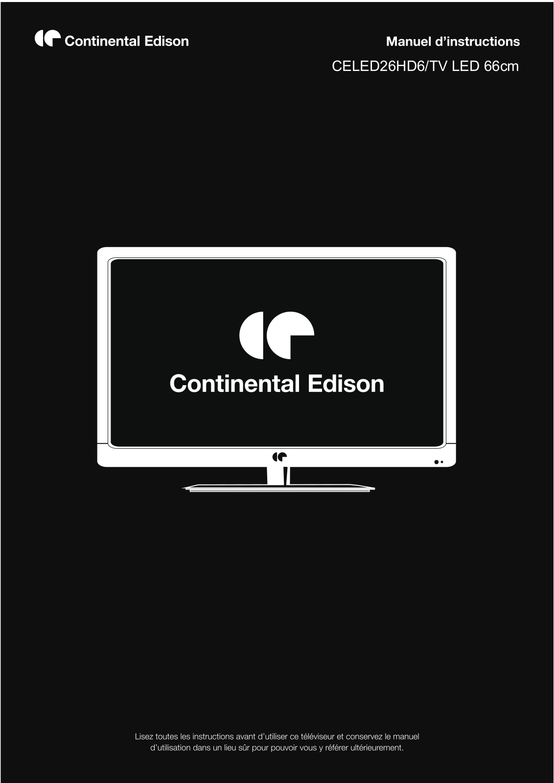 CONTINENTAL EDISON CELED26HD6 User Manual