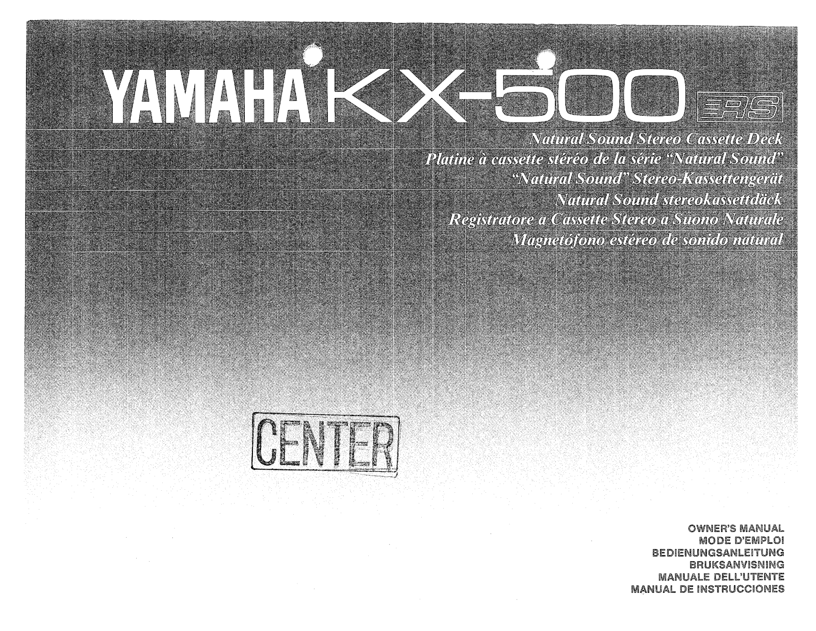 Yamaha KX-500, KX-500RS User Manual