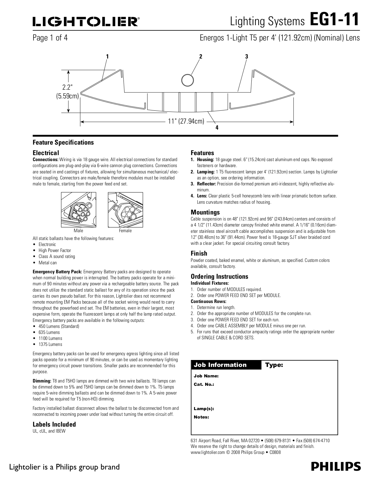 Lightolier EG1-11 User Manual