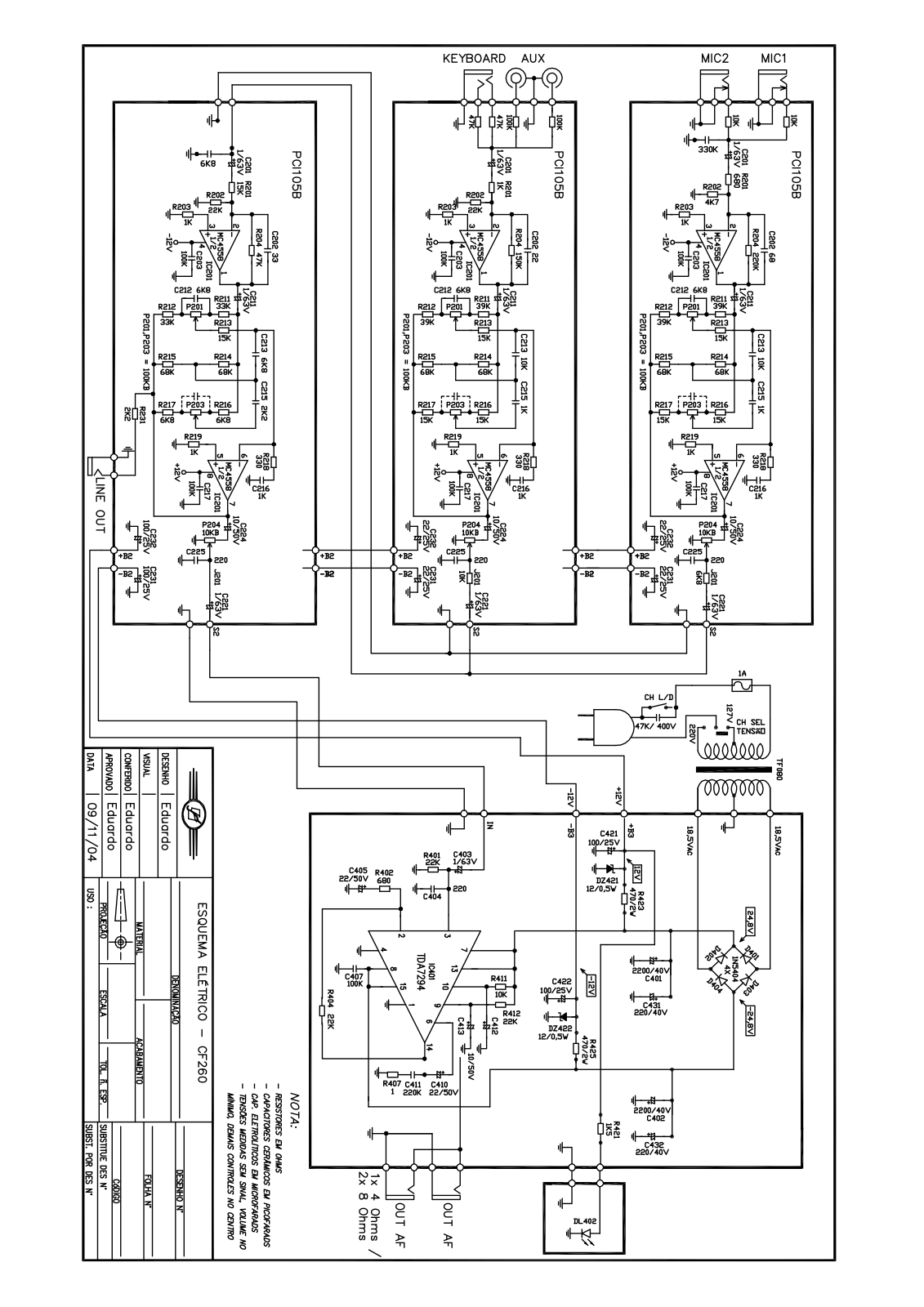 FRAHM CF260 Schematic