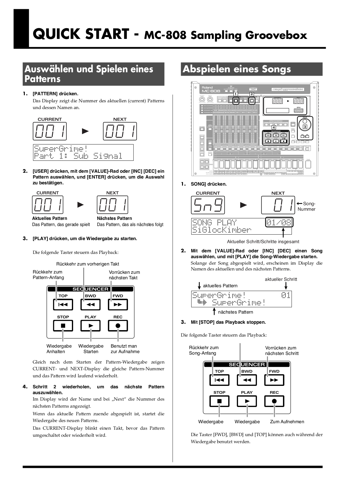 Roland MC-808 User Manual