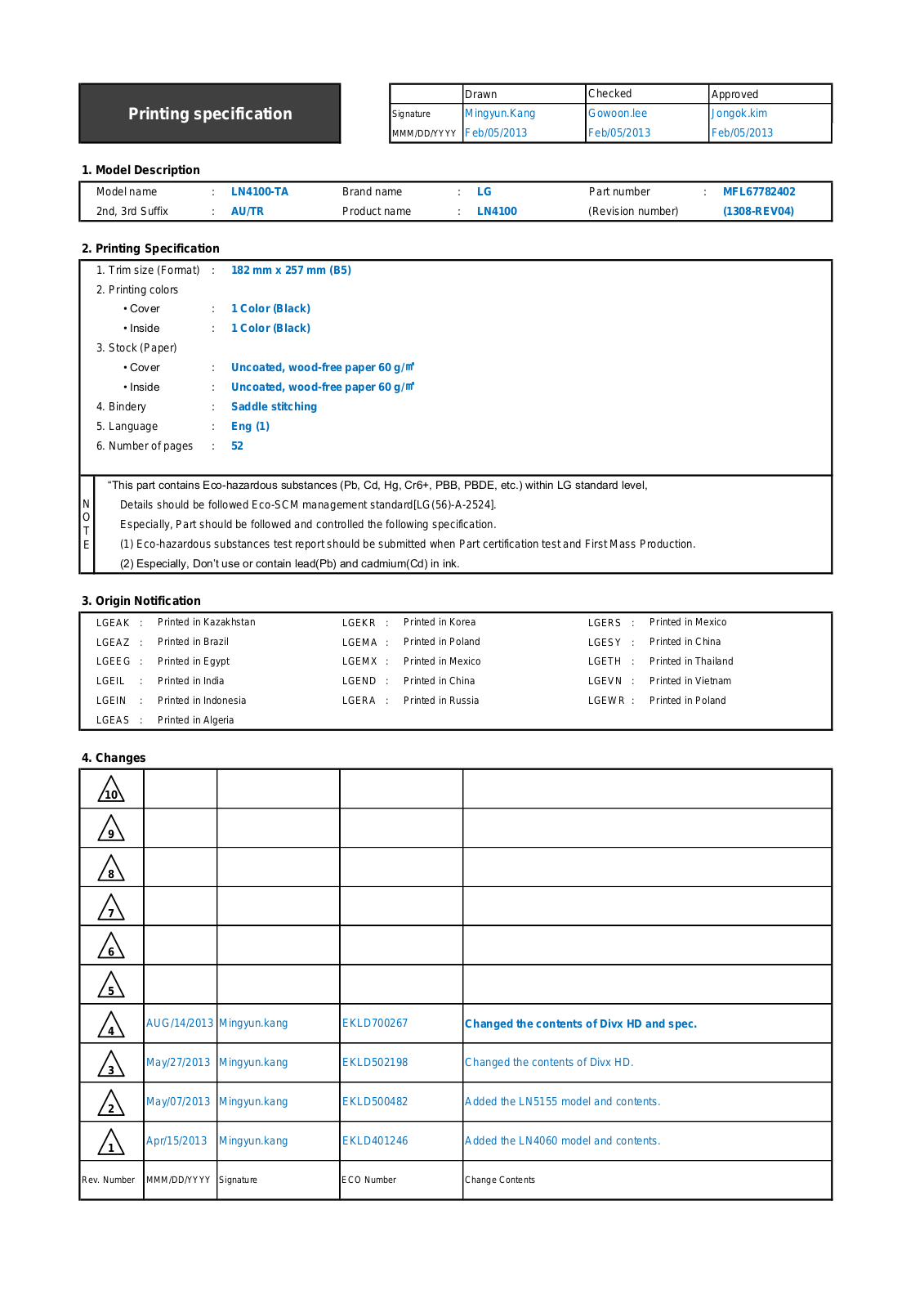 LG 24LN4145 Owner’s Manual