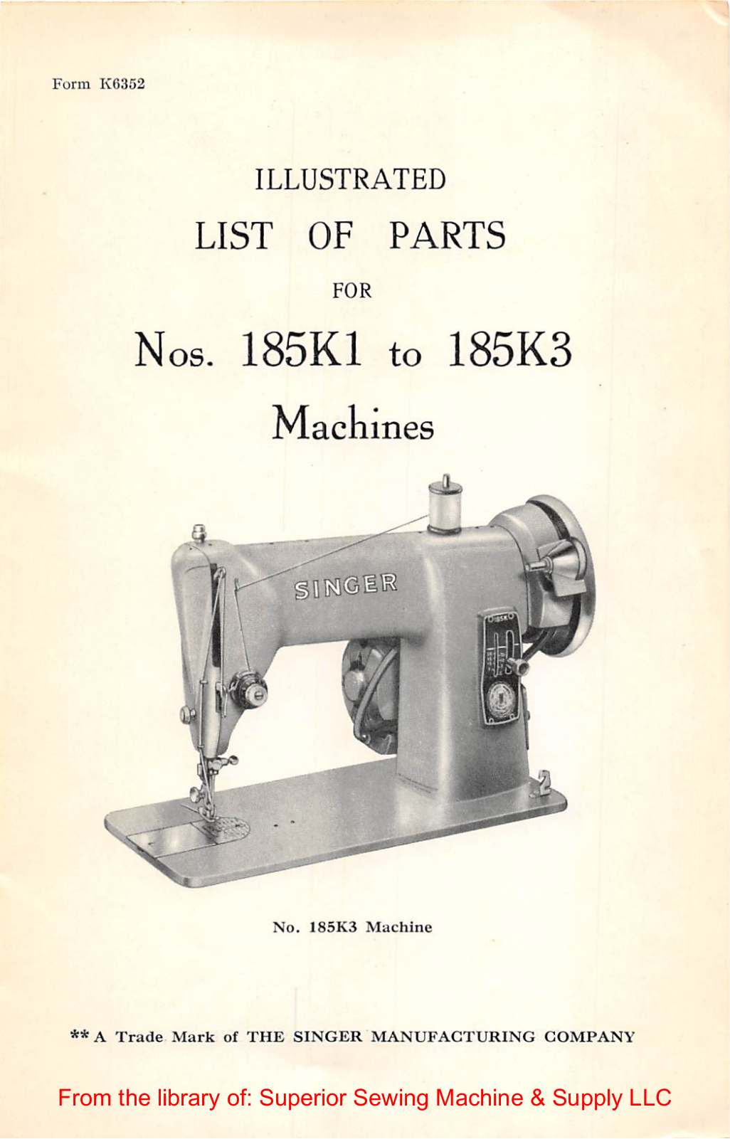 Singer 185K1, 185K2, 185K3 User Manual - ManualMachine.com