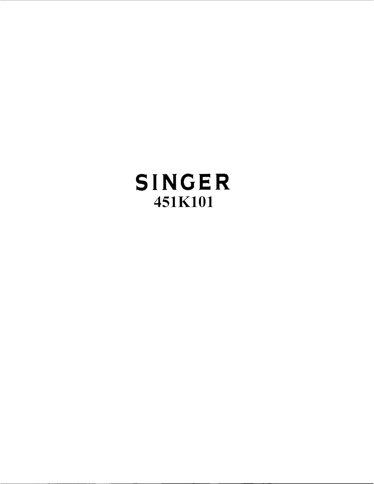 SINGER 451K101 Parts List