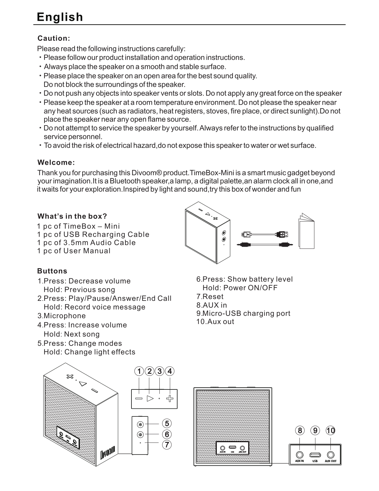 Divoom Technology TIMEBOX MINI User Manual