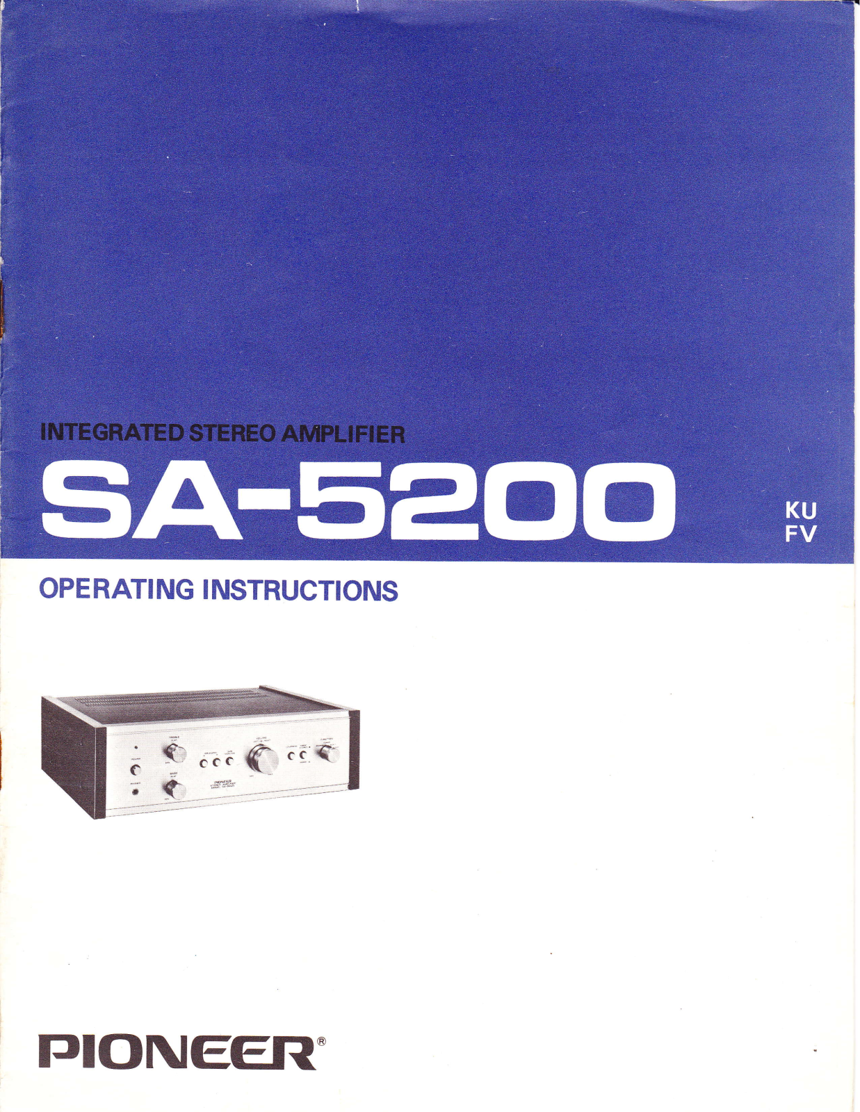 Pioneer SA-5200 Owners manual