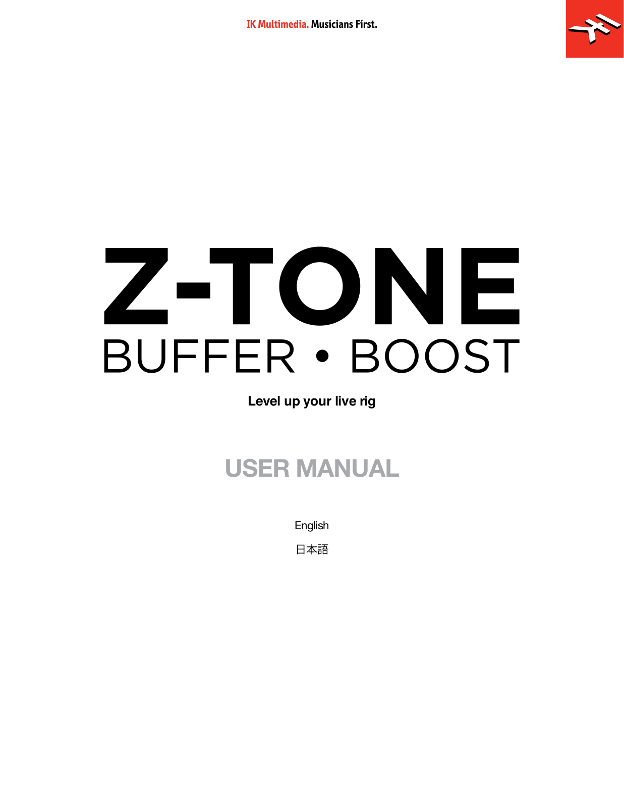 IK Multimedia Z-TONE Buffer Boost User guide - ManualMachine.com