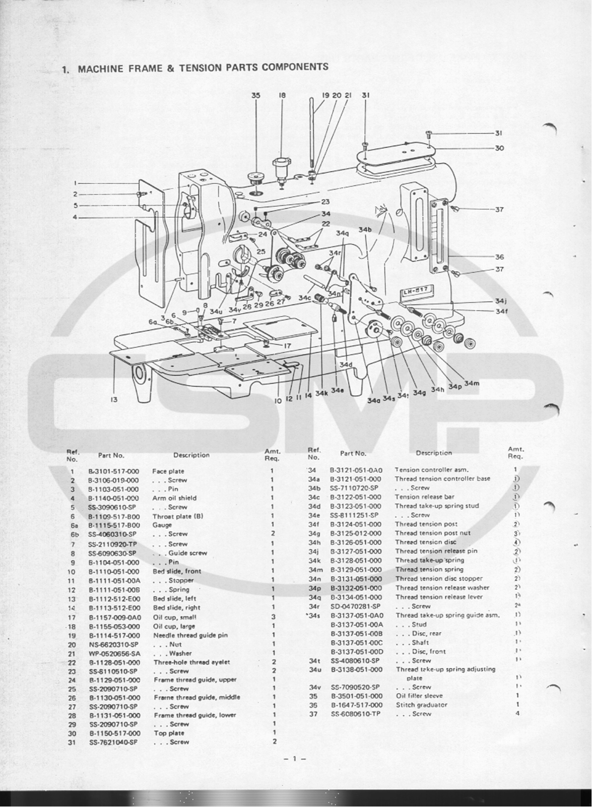 Juki LH517 Parts Book