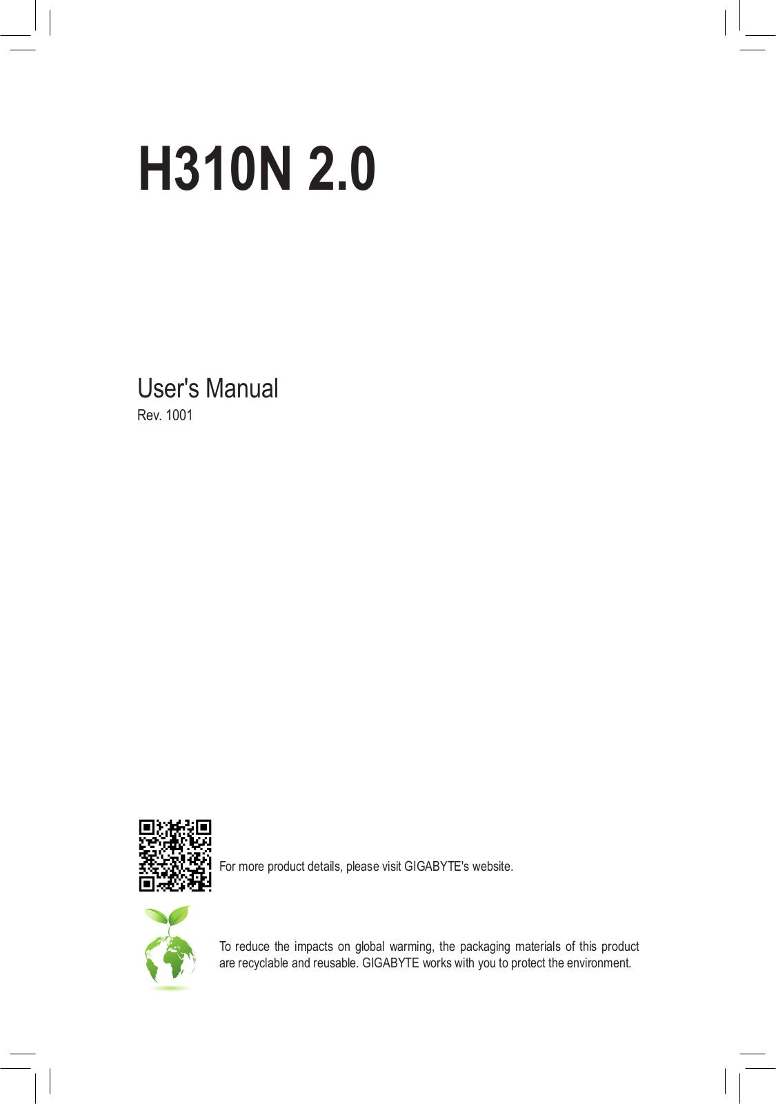 Gigabyte H310N 2.0 operation manual