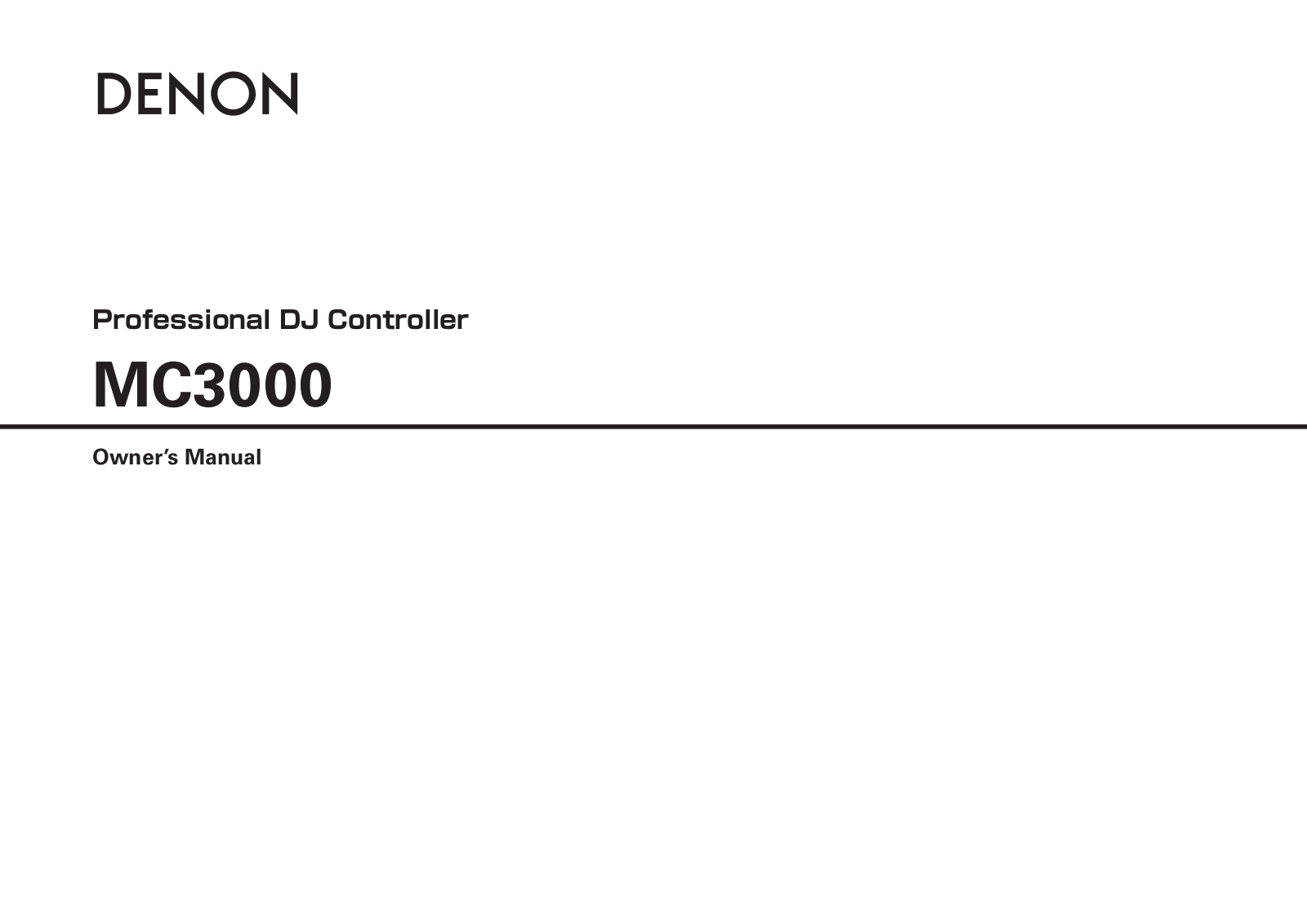 Denon MC3000 Owner's Manual