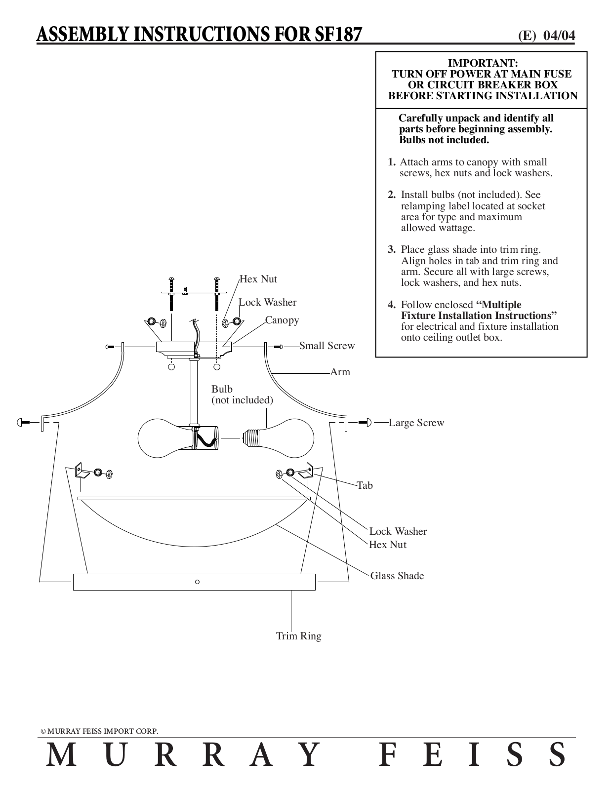 Feiss SF187 User Manual