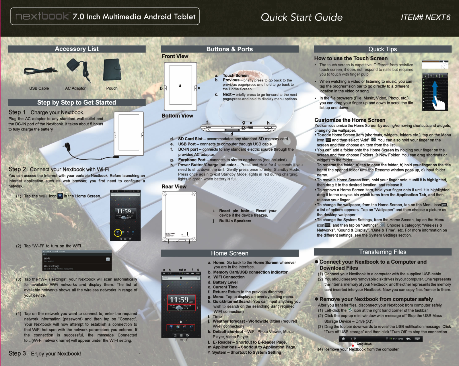 Nextbook Next 6 Quick Start Guide