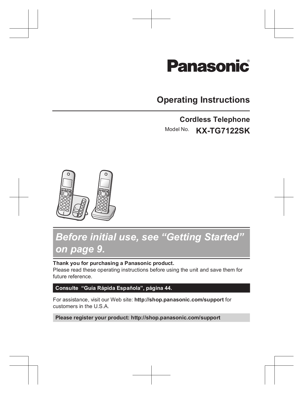 Panasonic KX-TG7122SK Operating Instructions