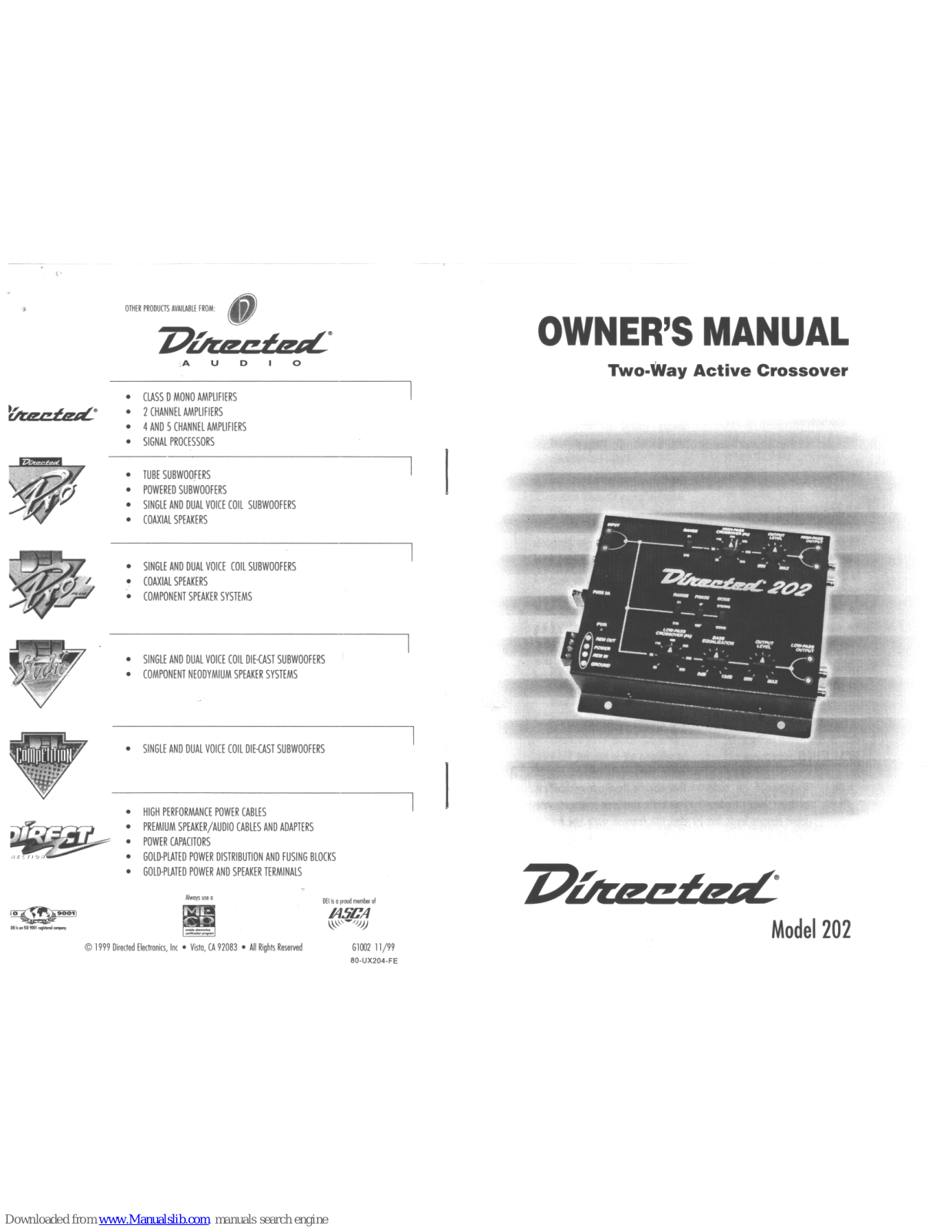 Directed Audio 202 Owner's Manual