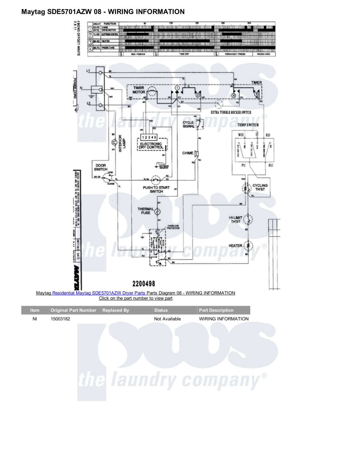 Maytag SDE5701AZW Parts Diagram