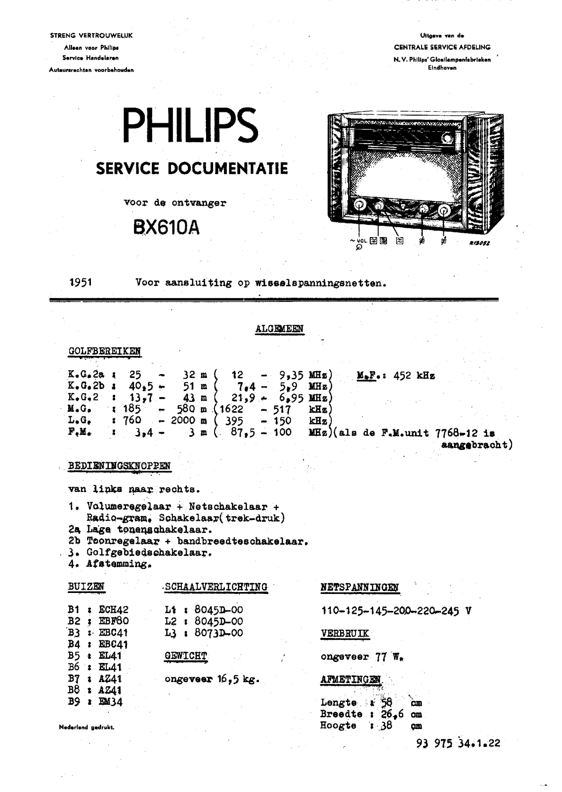 Philips BX-610-A Service Manual