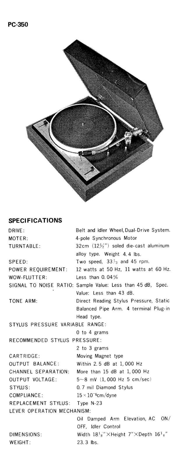 Kenwood PC-350 Brochure