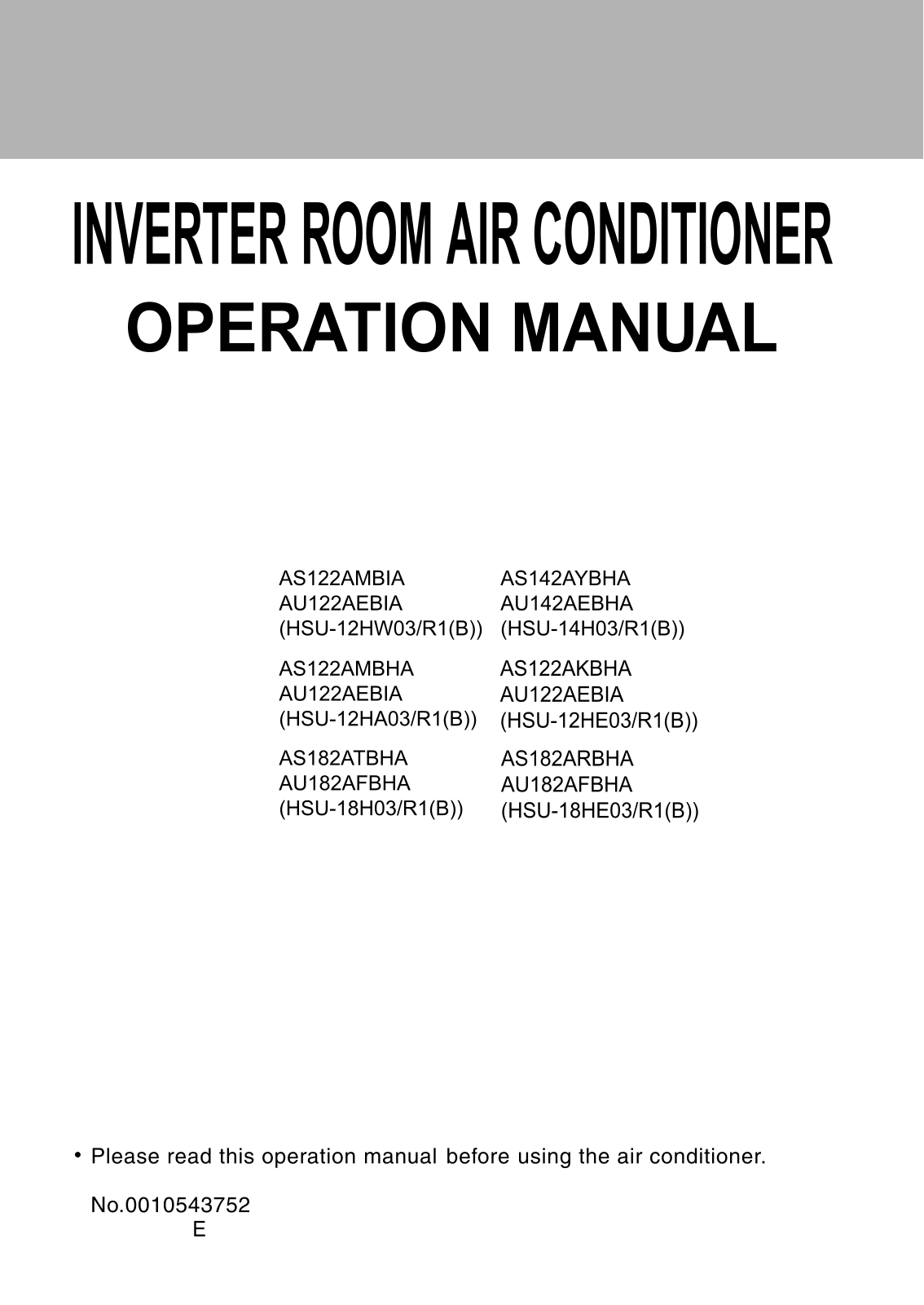 Haier HSU-16HW03/R1 User Manual