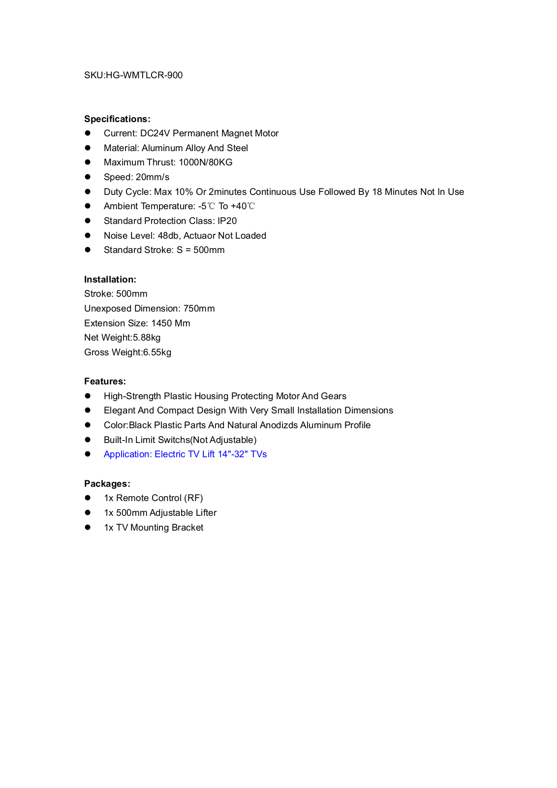 LINKING LNKI2042 Specifications - ManualMachine.com