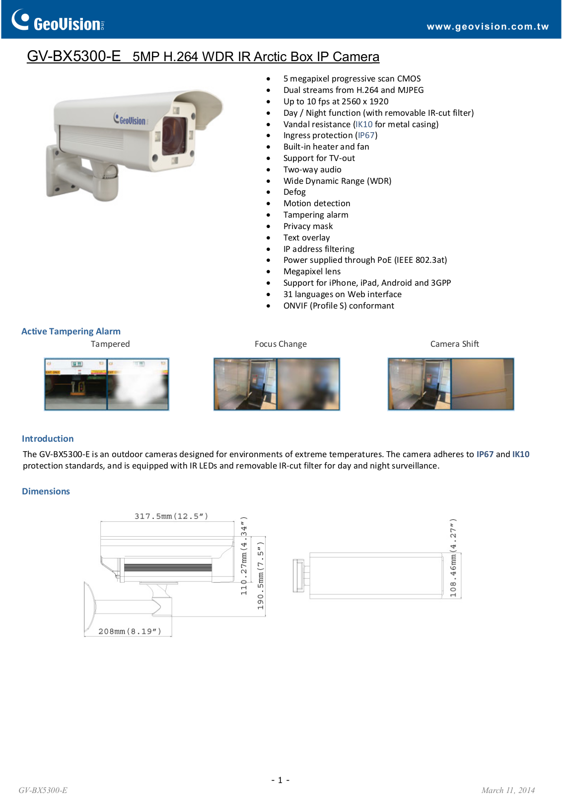 GeoVision BX5300-E User Manual