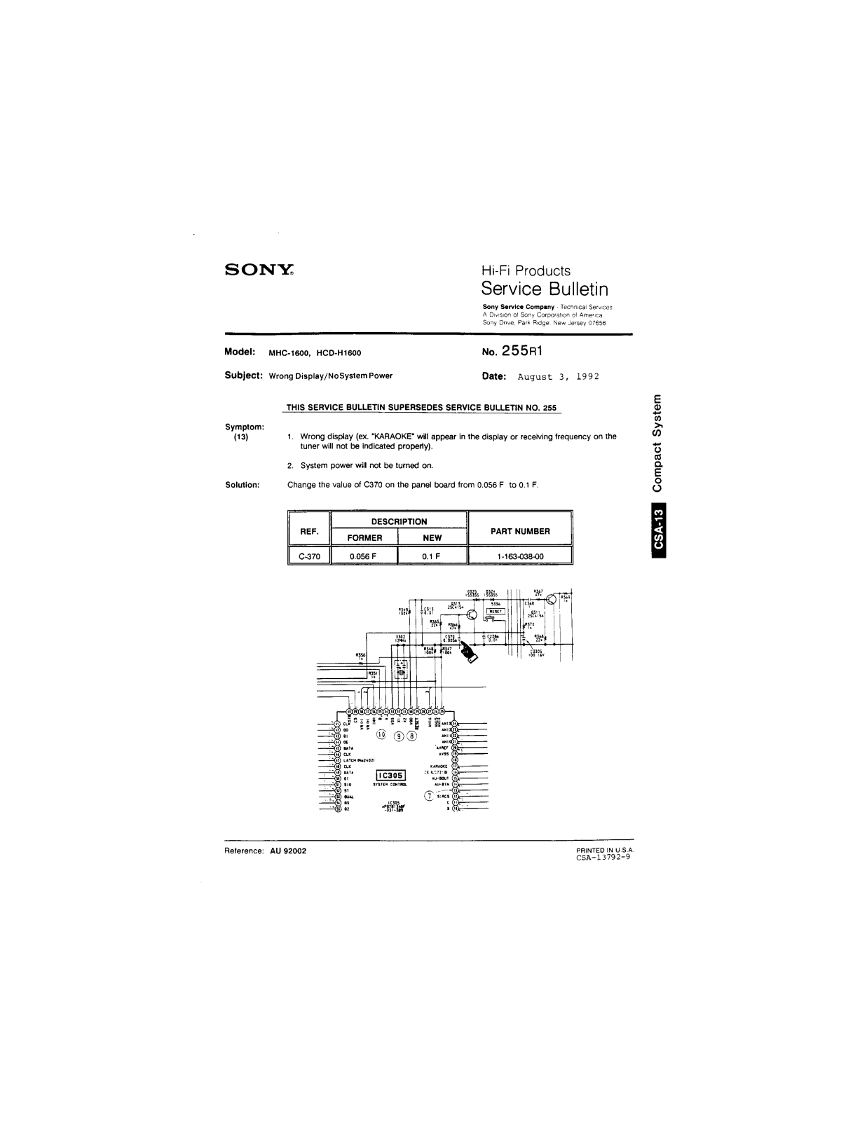Sony MHC-1600, HCD-H1600 Service Manual