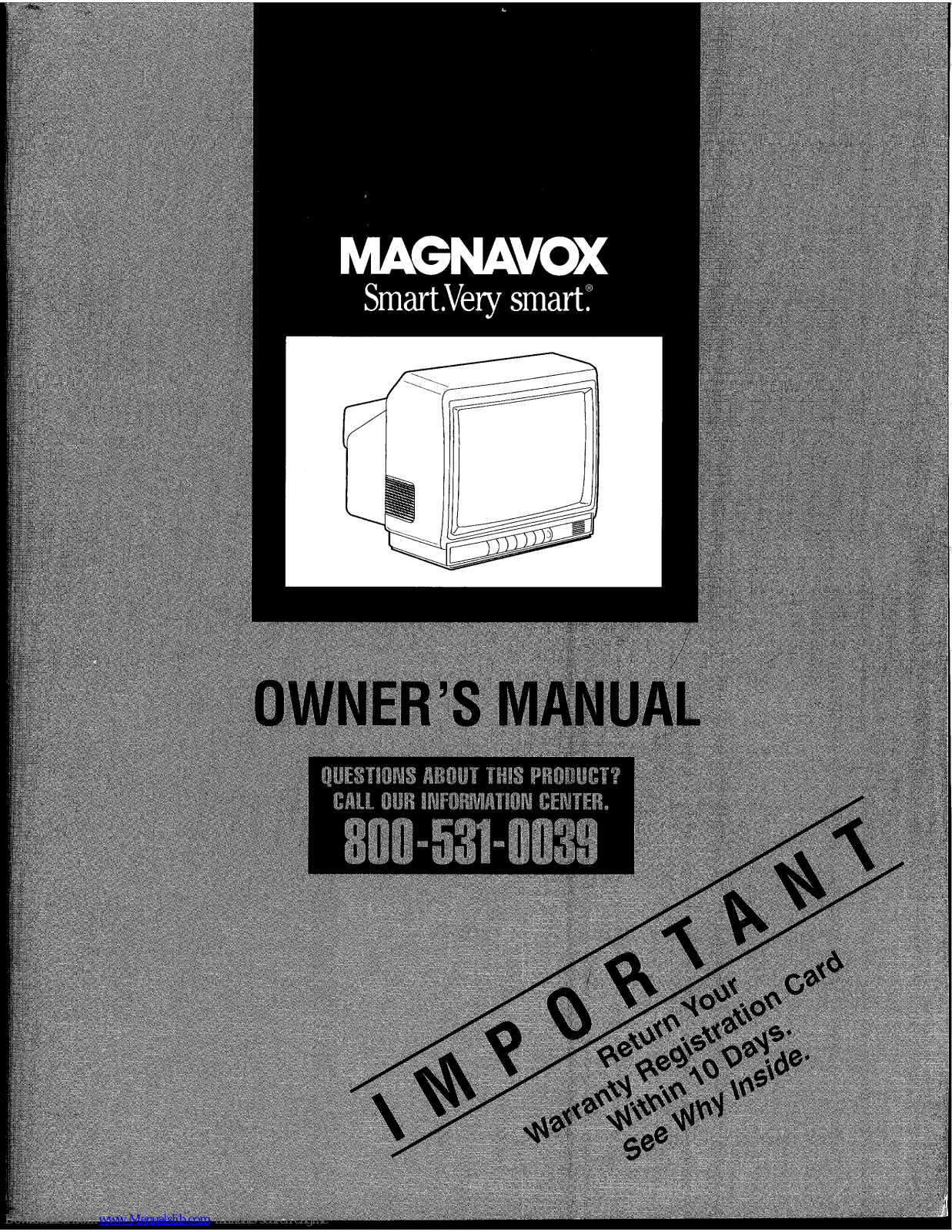 Magnavox PR1310C, PR1310C - Color Tv 13 Inch Portable Owner's Manual