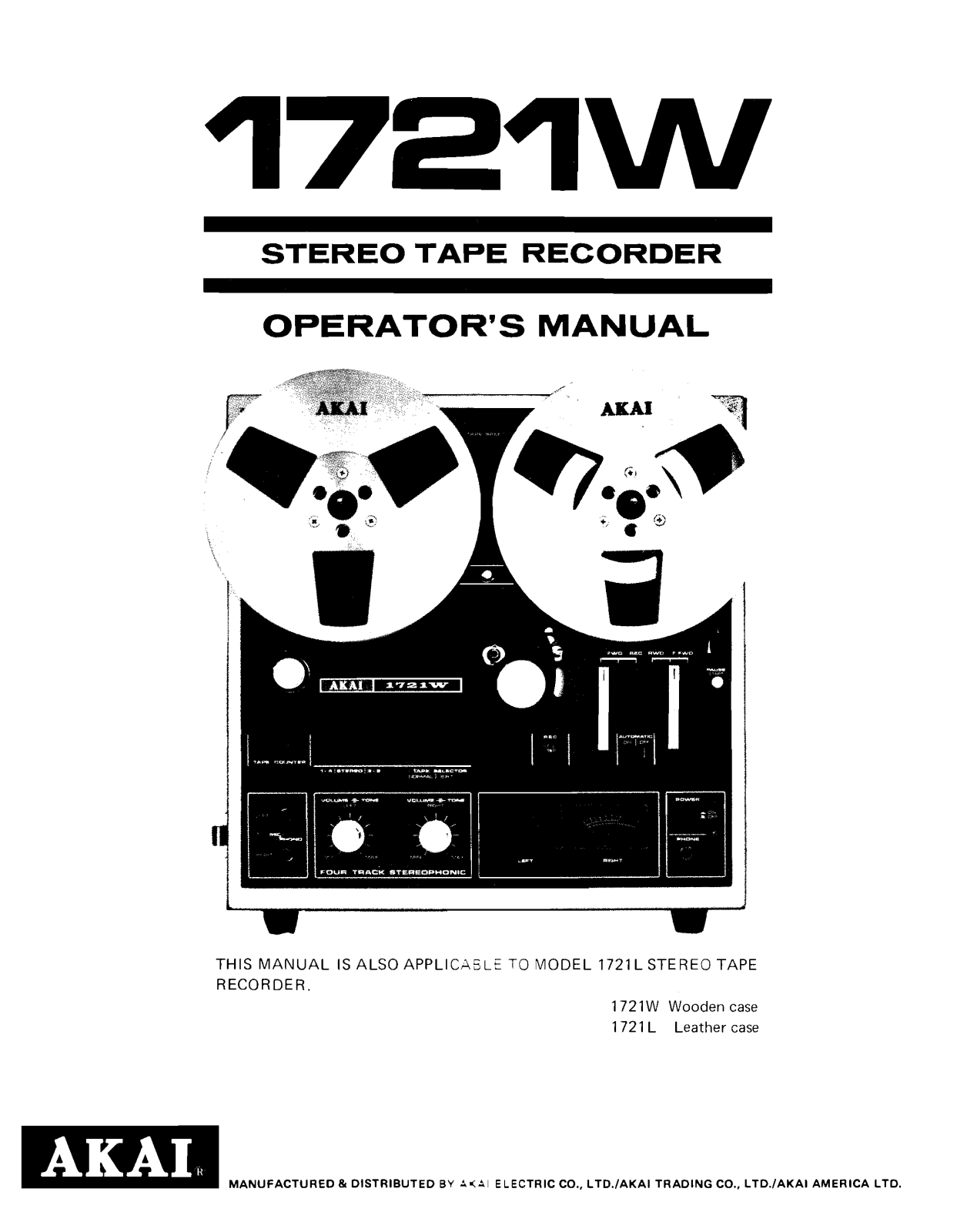 Akai 1721-W Owners Manual - ManualMachine.com
