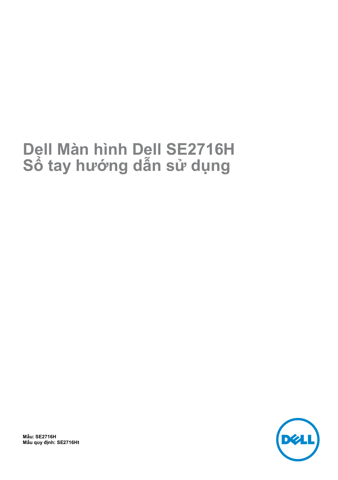 Dell SE2716H User Manual