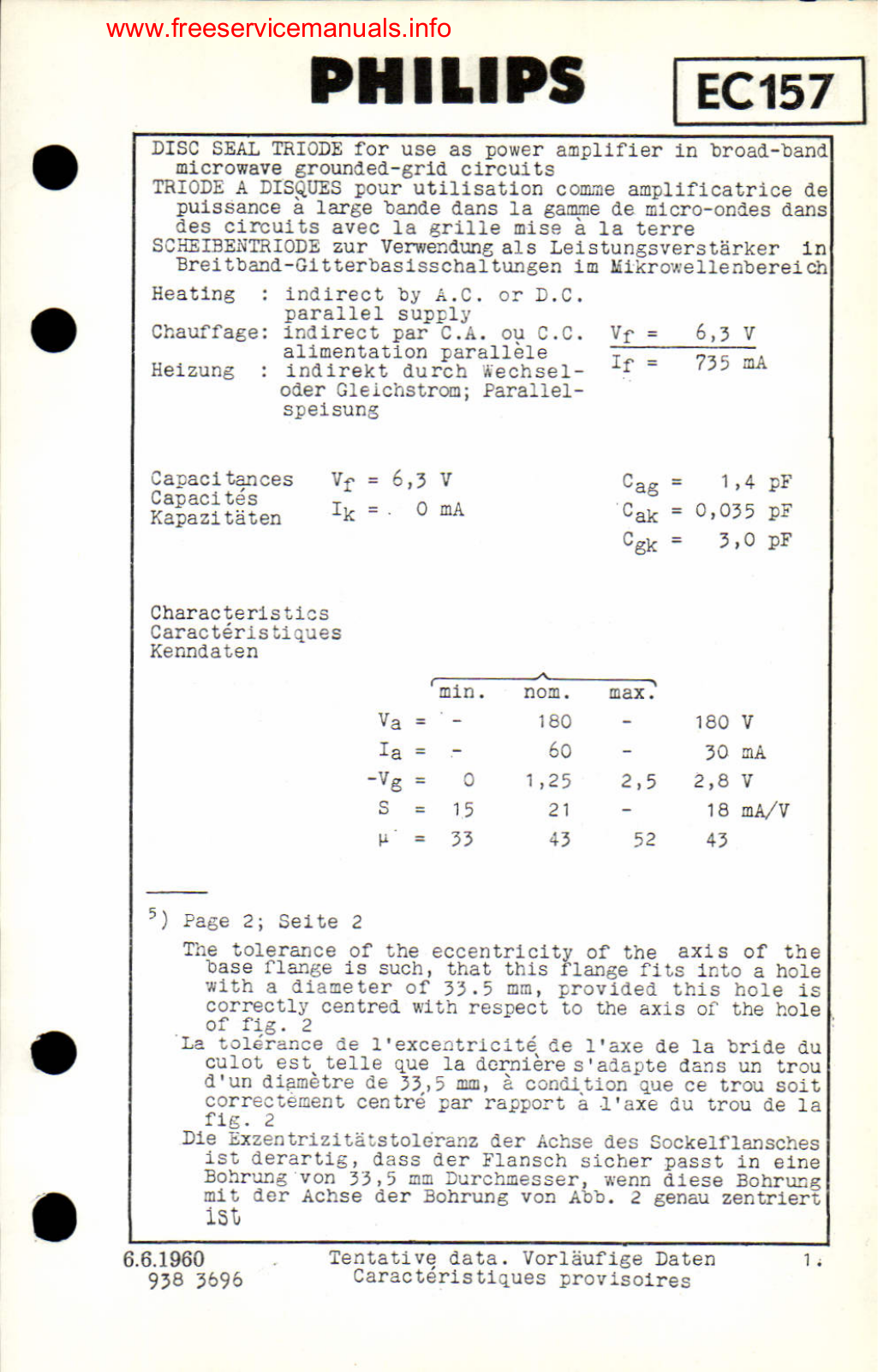 Philips ec157 DATASHEETS