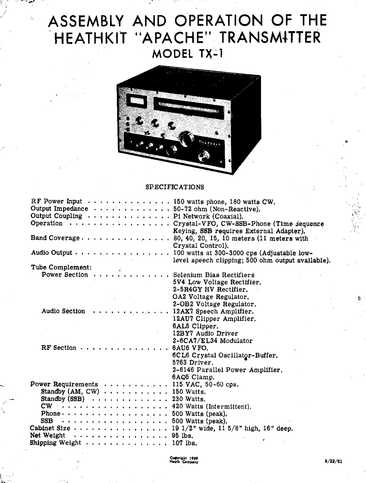 Heathkit tx 1 schematic