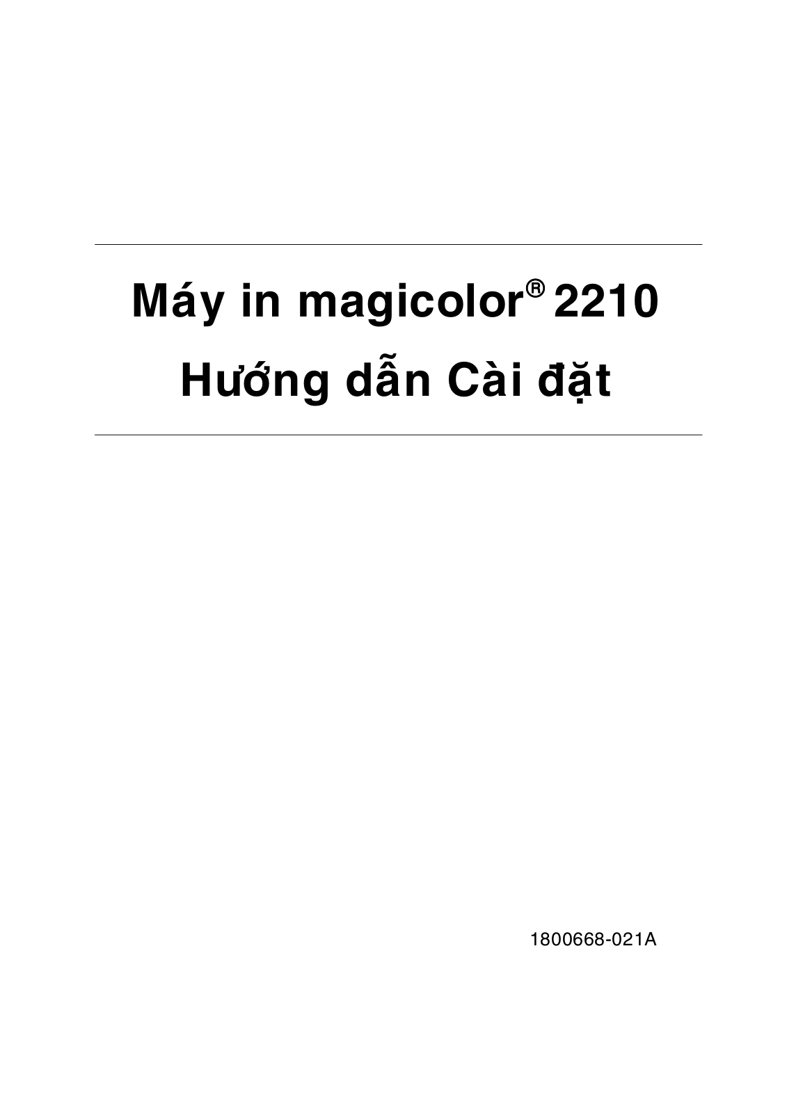 Minolta MAGICOLOR 2210 User Manual