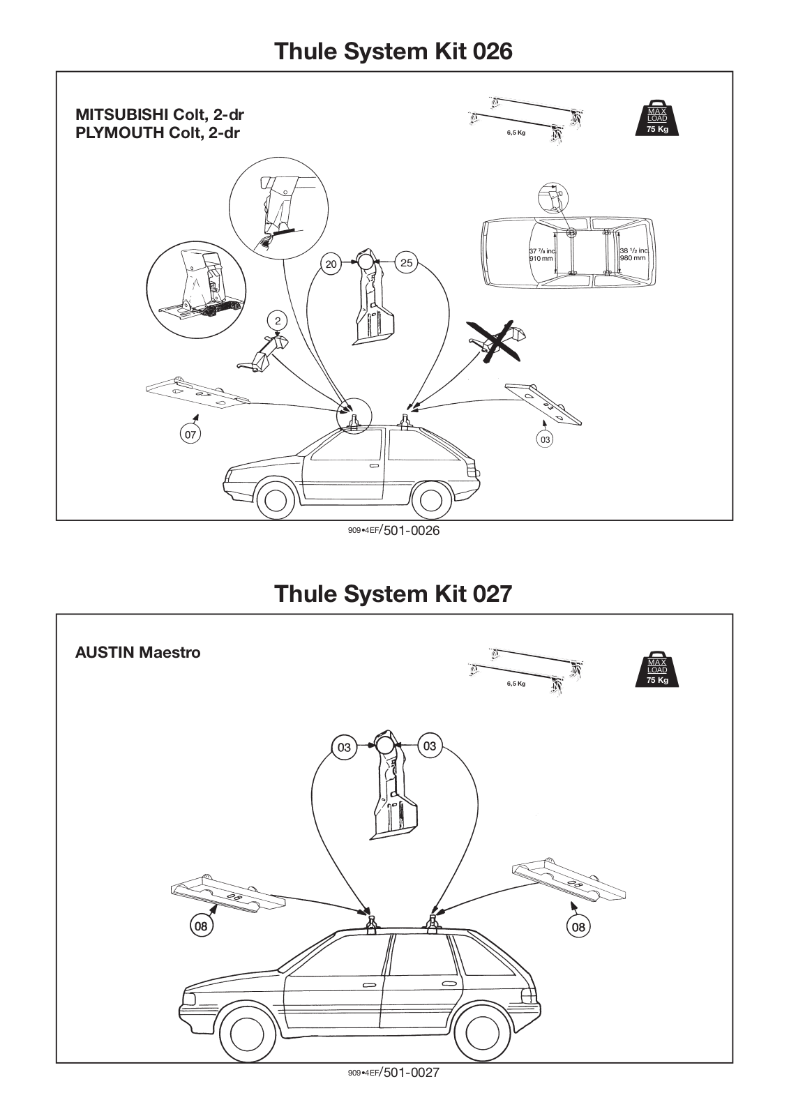 Thule 26, 27 User Manual