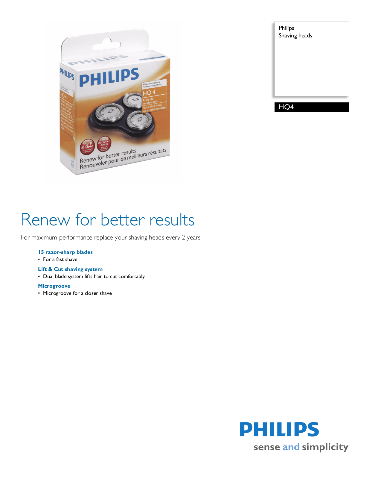 Philips HQ4 User Manual