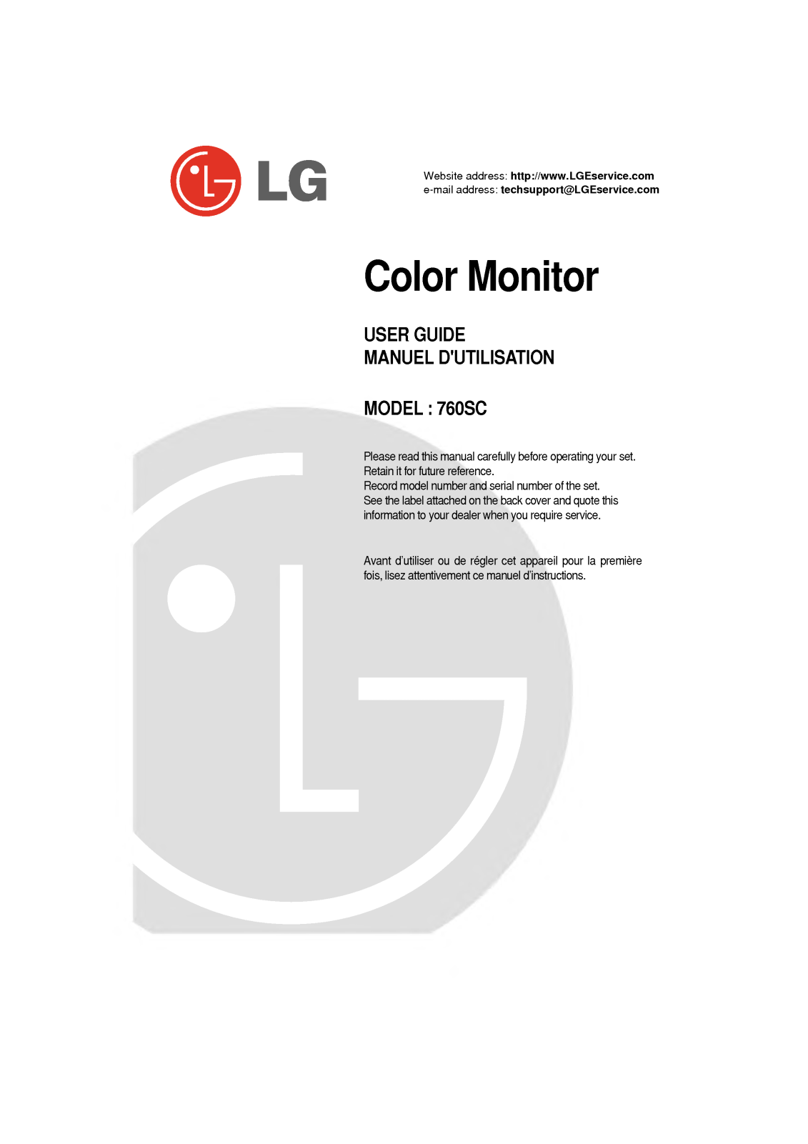 LG 760SC, 760SI User Manual